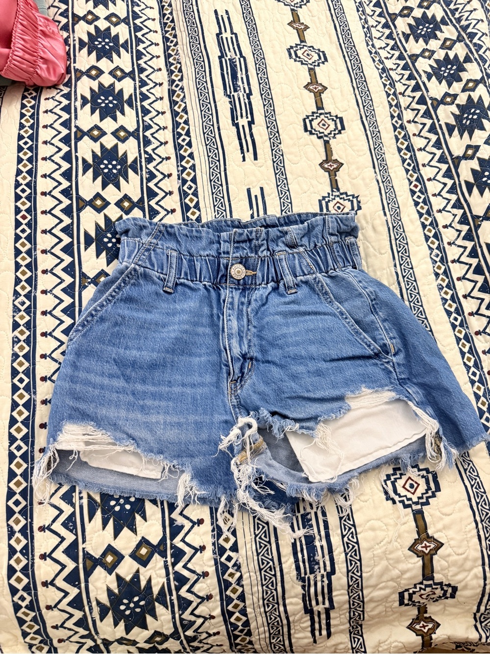 American Eagle High-Waist Distressed Denim Shorts